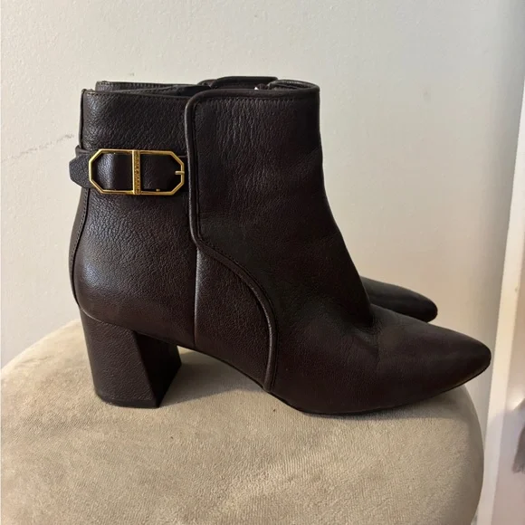 Cole Haan Brown Ankle Booties with Block Heel - Picture 3 of 3